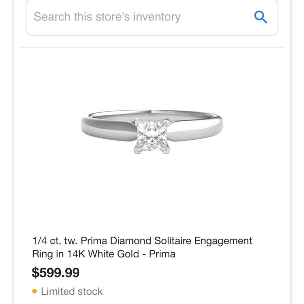 1/4 carrot engagement ring and wedding band